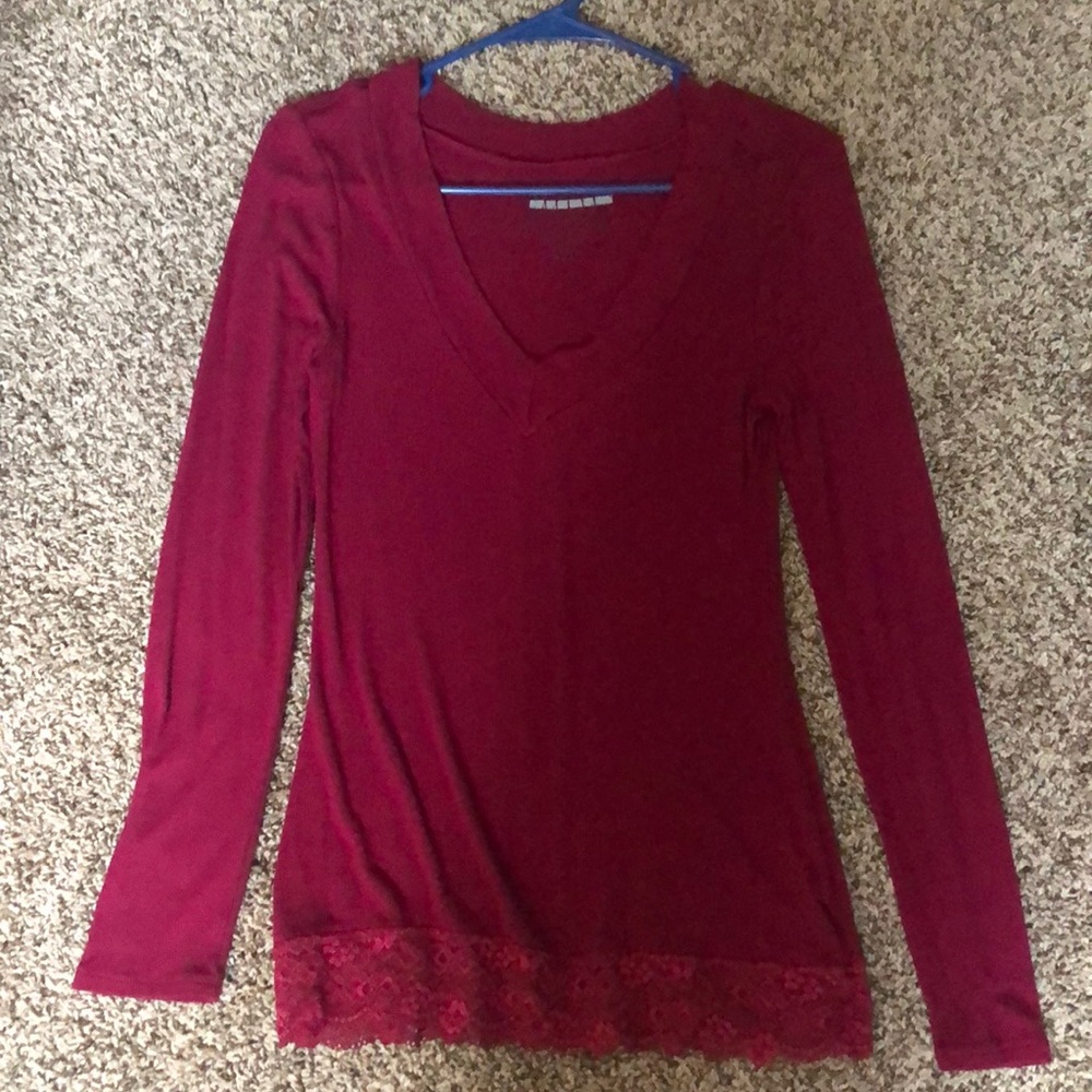 Degree Long sleeve top with lace bottom